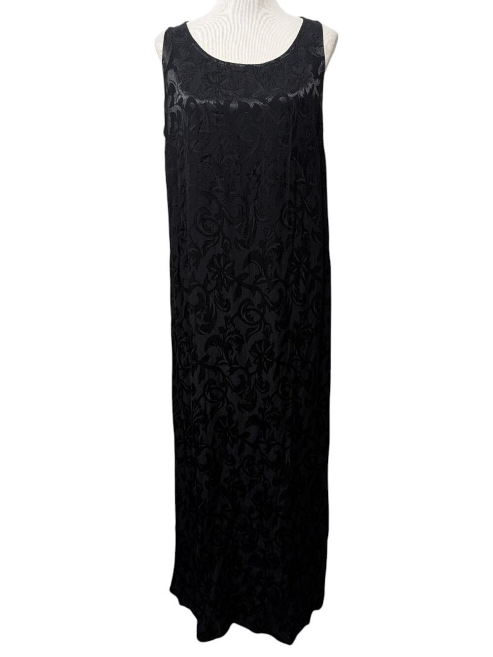 Spencer Alexis Vintage Womens Size XL Black Floral Print Sleeveless Sheath Dress